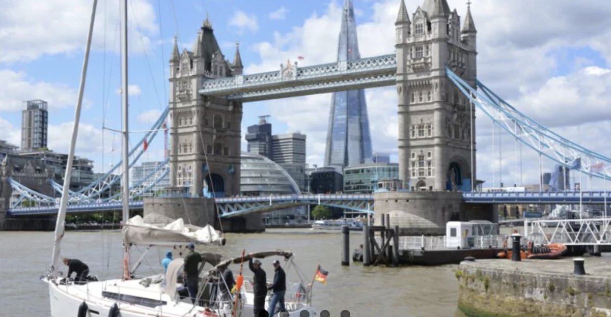 Sail from Brest to London, crossing the English Channel to the Tower of London