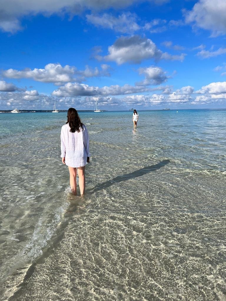 Sailing on a sailboat in the clear waters of Ibiza