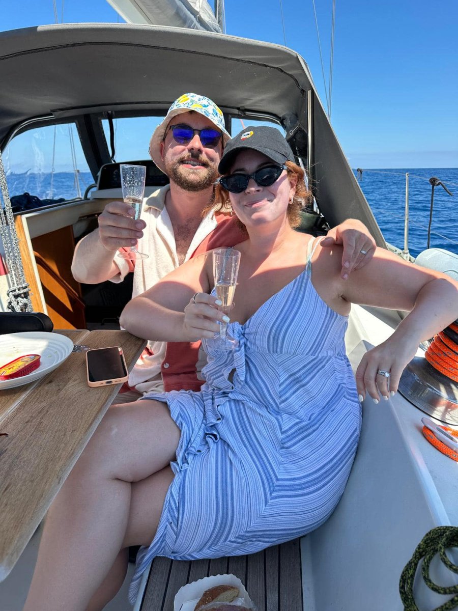 Sea adventure with sails and seafood