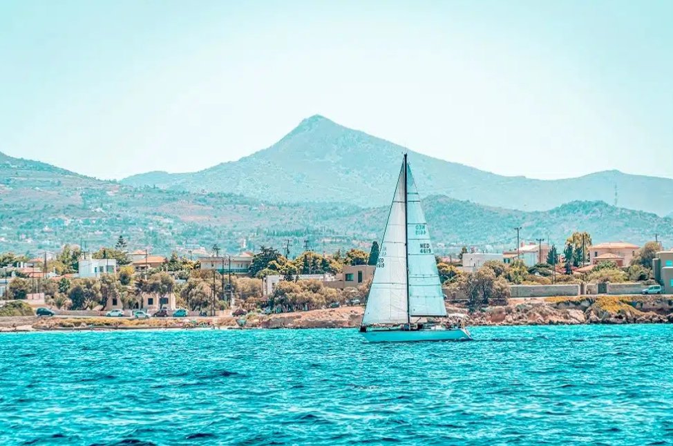 Greek island sailing boat