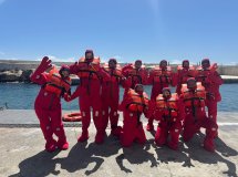 Grupo de alumnos en un curso de seguridad marítima