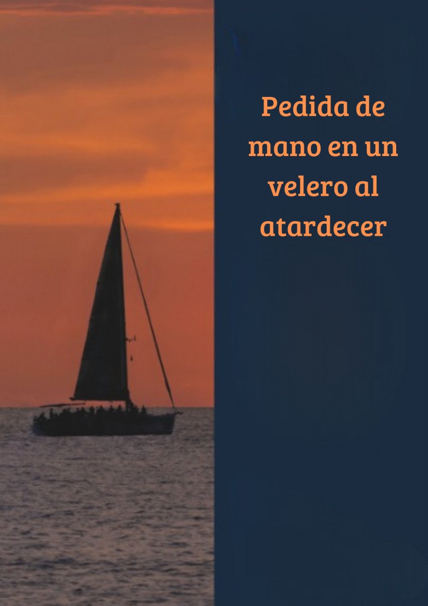 Segelboot in Santa Pola mit Sonnenuntergang und Bergen