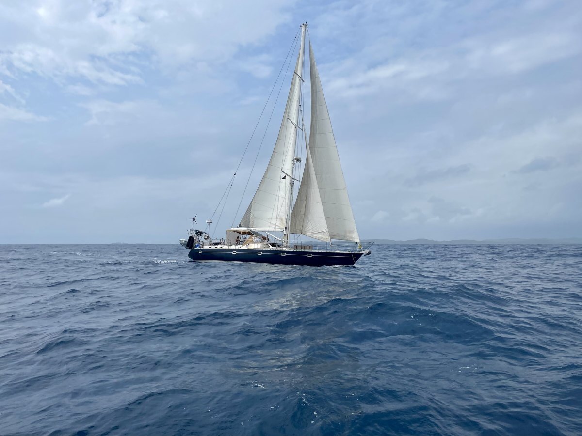 Boat sailing in the Pacific waters