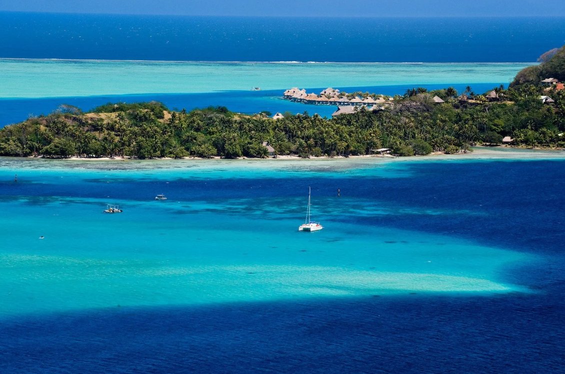 A catamaran in Bora Bora