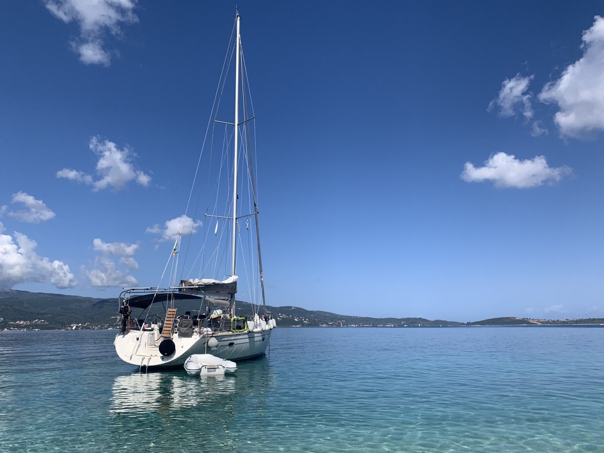 Sailing through the crystal-clear waters of the Ionian Sea