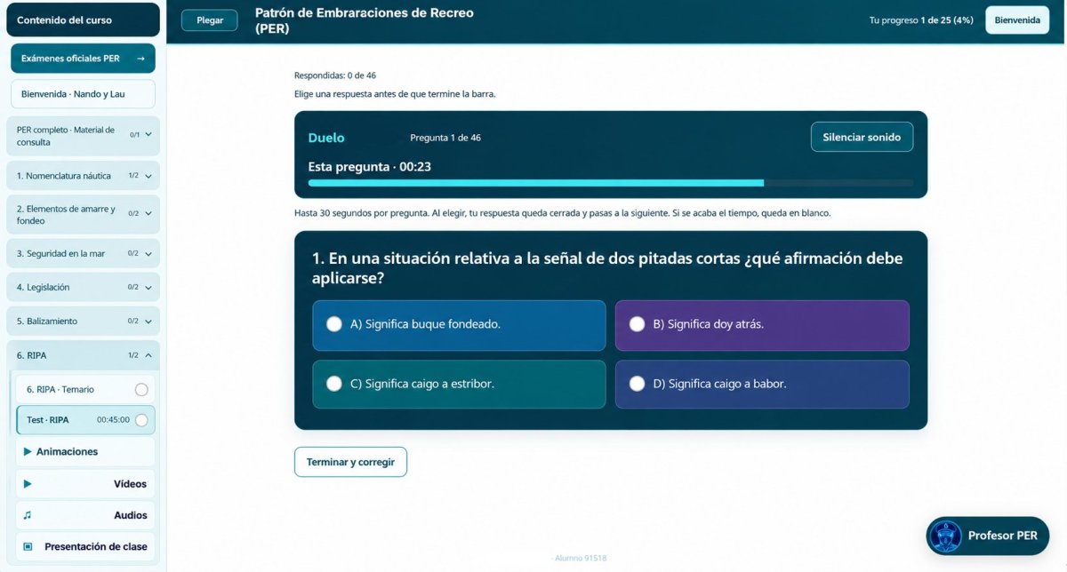Aprende navegación en línea para tu viaje en barco.