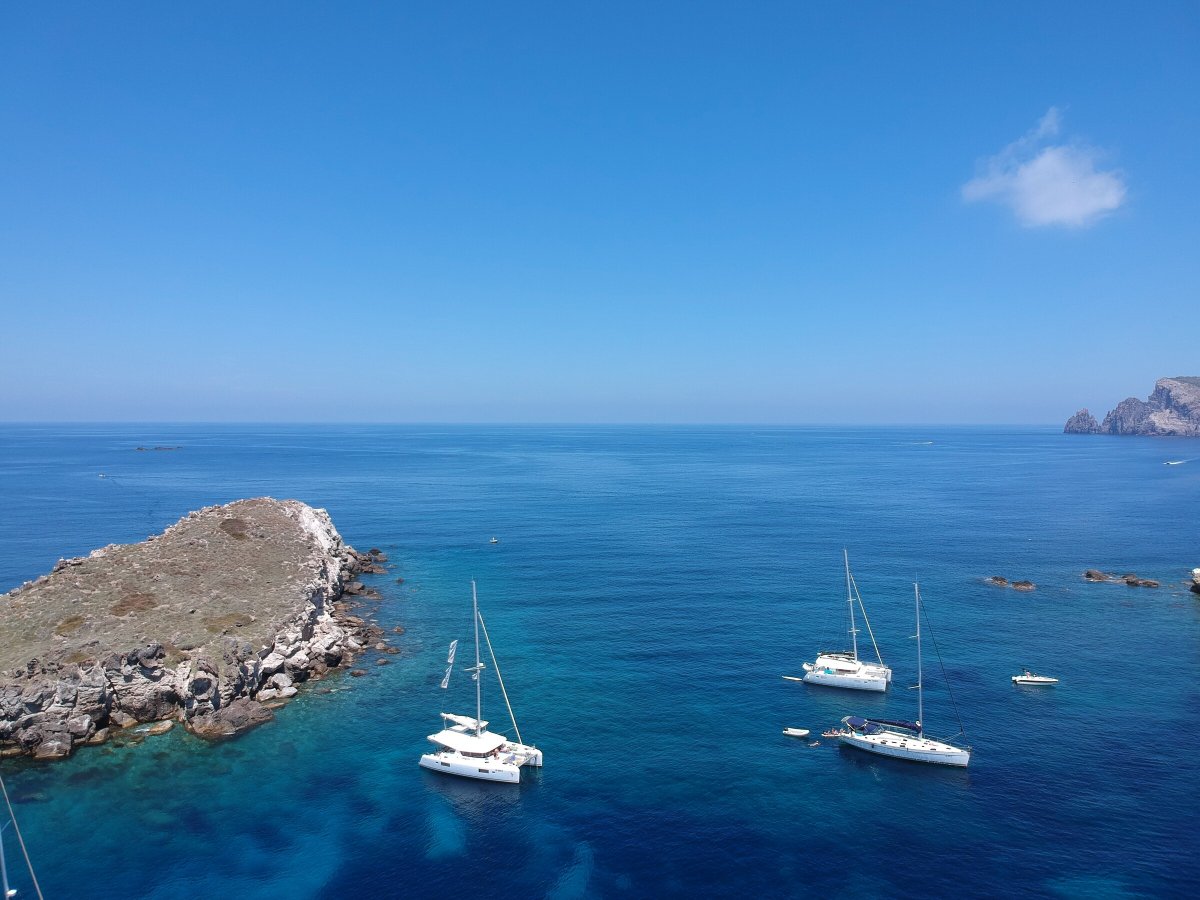 Explore the crystal-clear waters of the Aeolian Islands by catamaran