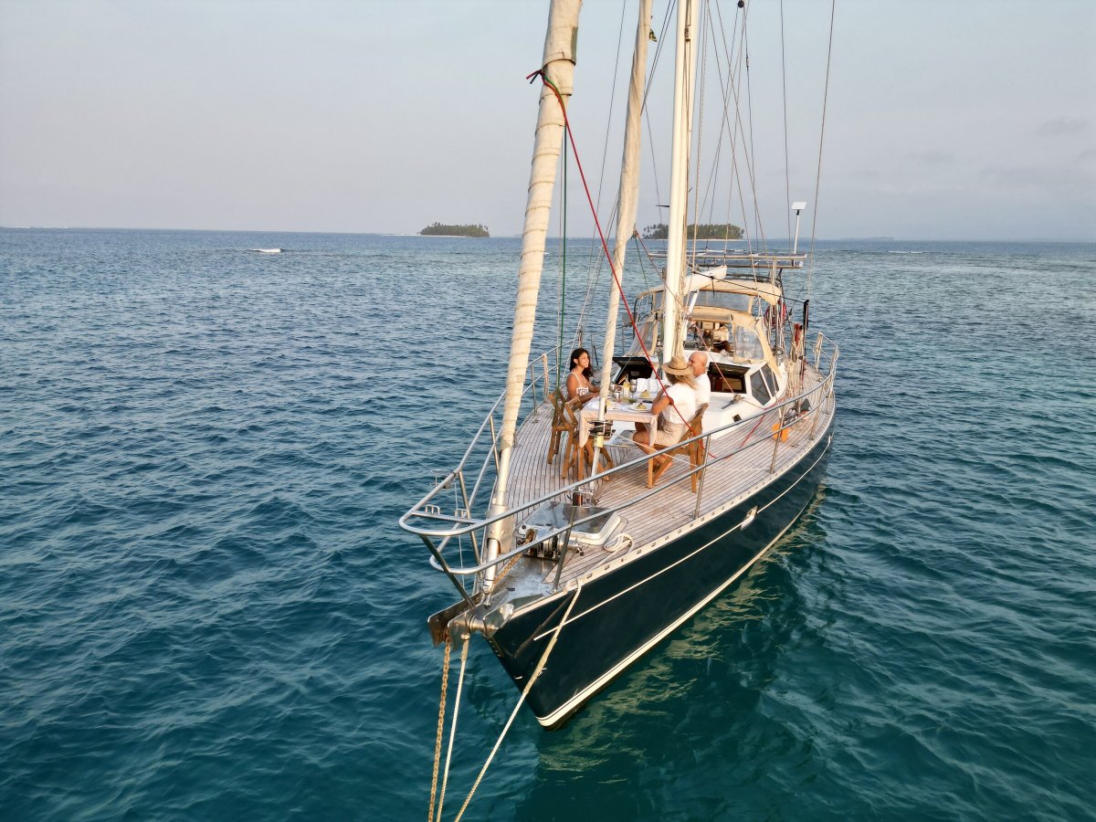 Boat sailing in the Pacific waters