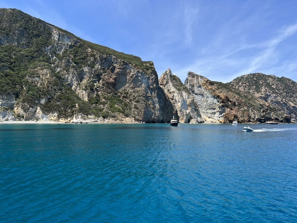 Navigation course in the blue waters of Italian islands