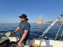 View of Badalona port from the boat