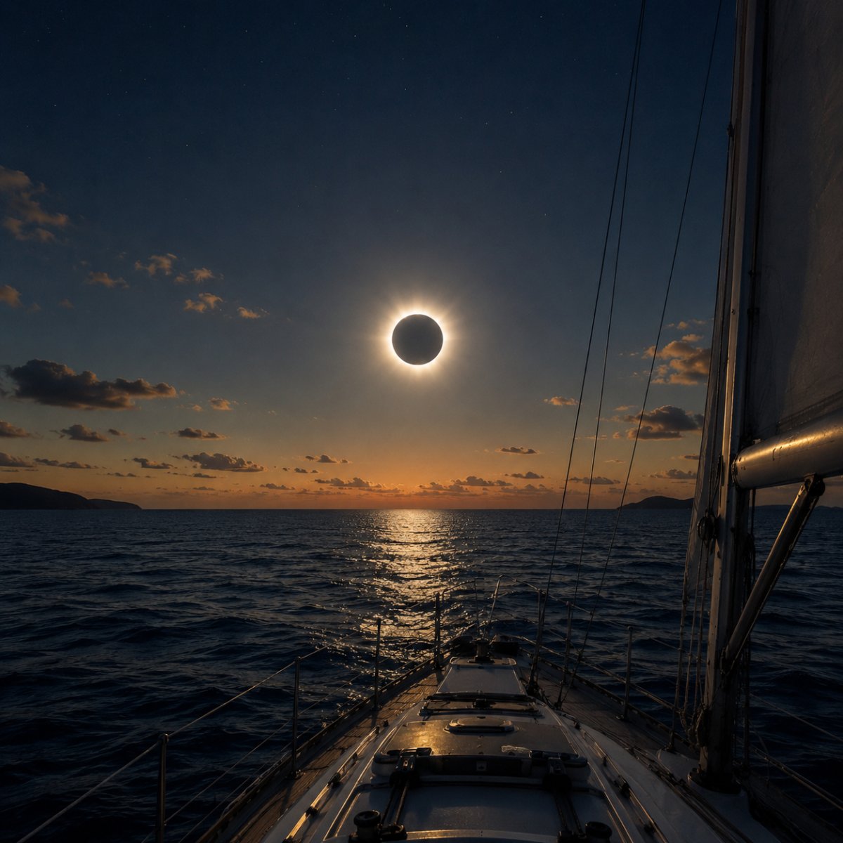 Enjoy the eclipse from a sailboat in the Ebro Delta