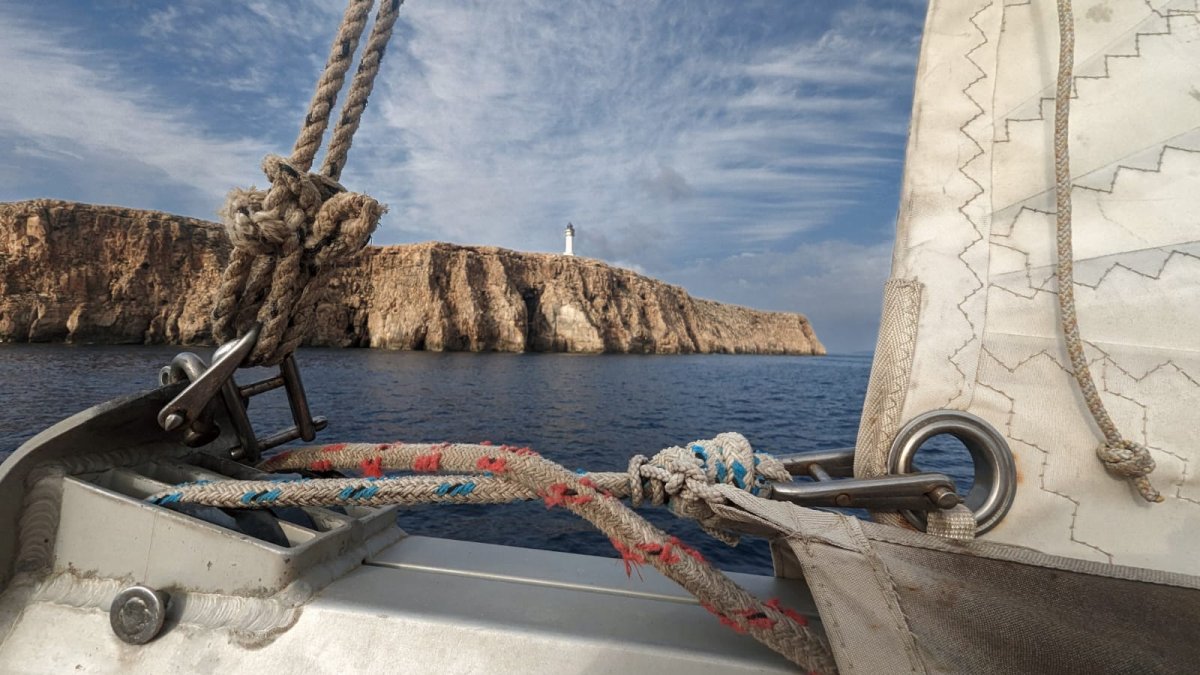 Vista aérea de las islas de Ibiza y Formentera