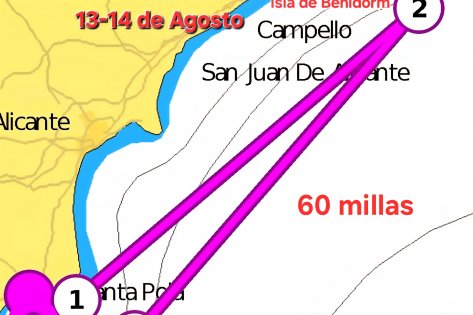 Travesía a Vela Dos Islas (60 millas) desde Santa Pola