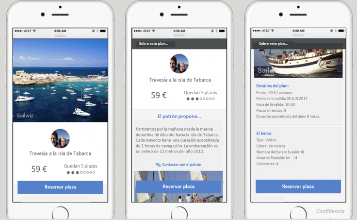 First design of Sailwiz for mobile