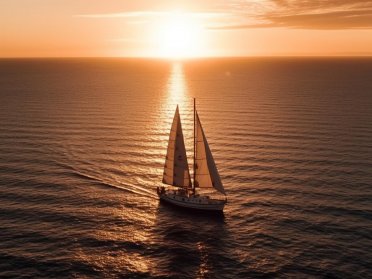 Segeln und Sonnenuntergang entlang der Küste von Valencia