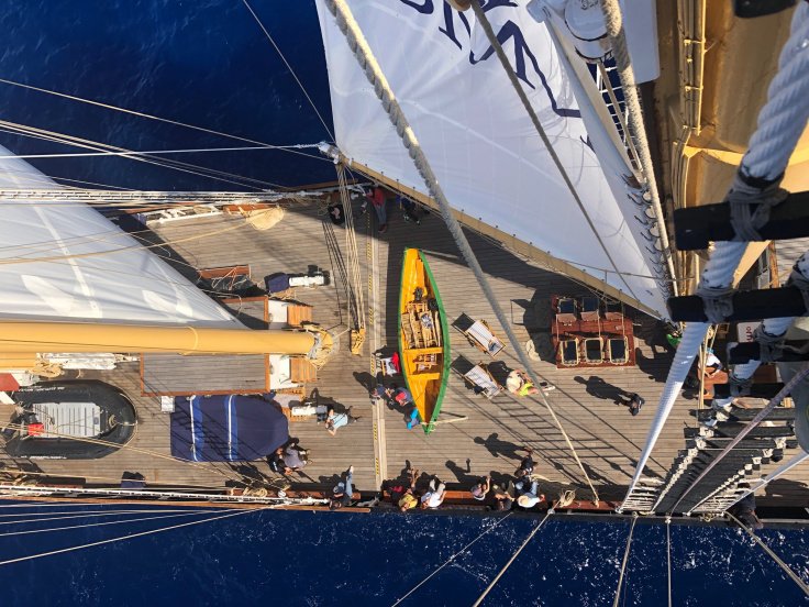 vista dall'alto della nave