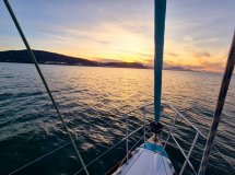 Sunset on a sailboat in Bilbao