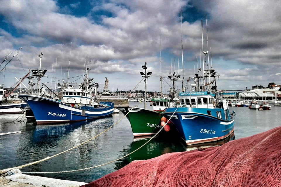 Night cruise by boat from Santurtzi to Bilbao.