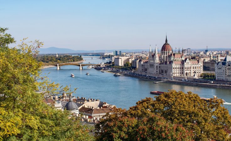 Il fiume Danubio, mentre attraversa Budapest