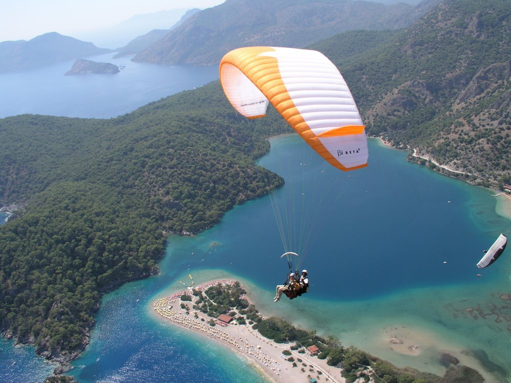 Sailboat on the blue water