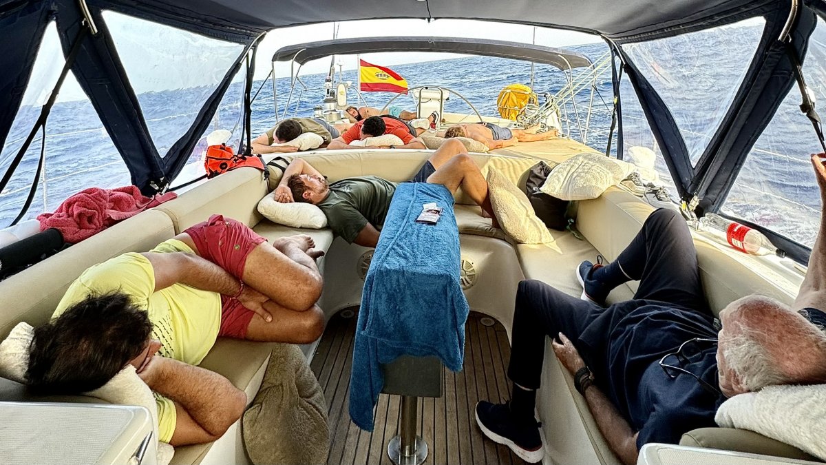 Boot der Regatta Arc Gran Canaria - St Lucia auf dem Meer