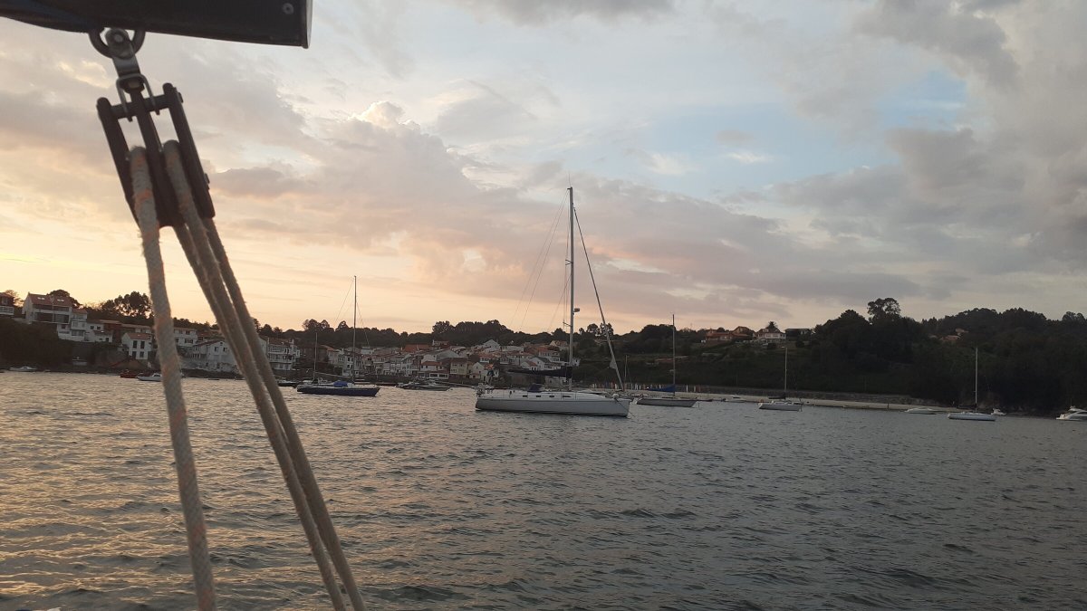 Sailboat during a solar eclipse