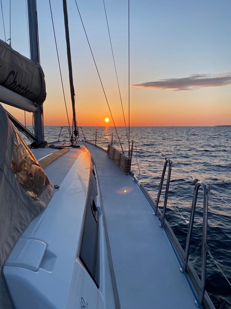 Open sea adventure on our sailing boat