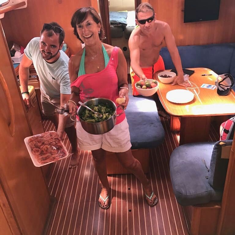 Yacht sailing in the Ebro Delta, Spain