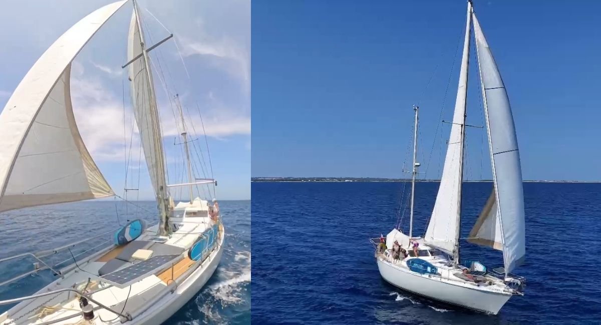 Yacht sailing in the Mediterranean Sea