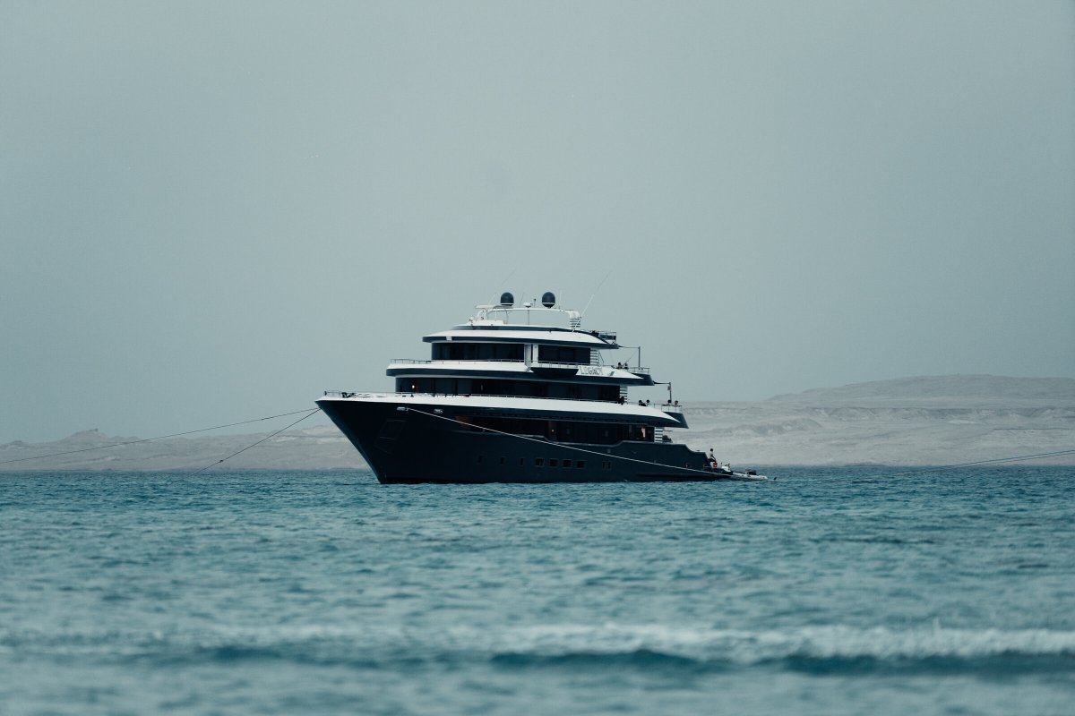 Luxury yacht navigation course in the Red Sea, Egypt