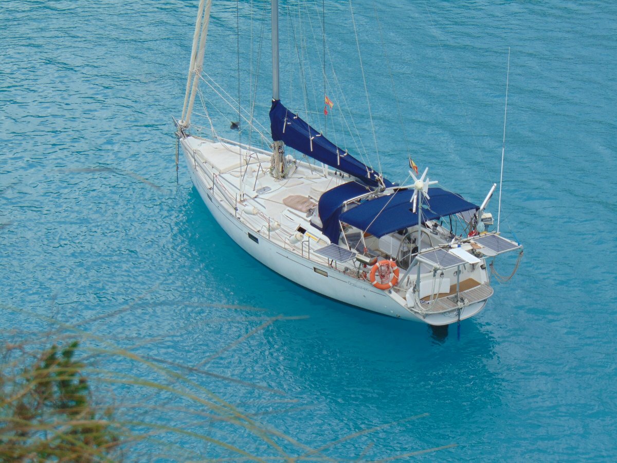 Enjoying the views from the sailboat