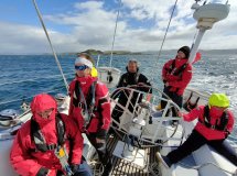 Curso de navegación en alta mar hacia Escocia