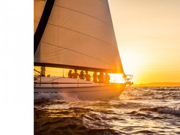 Sunset on a sailboat in Mallorca