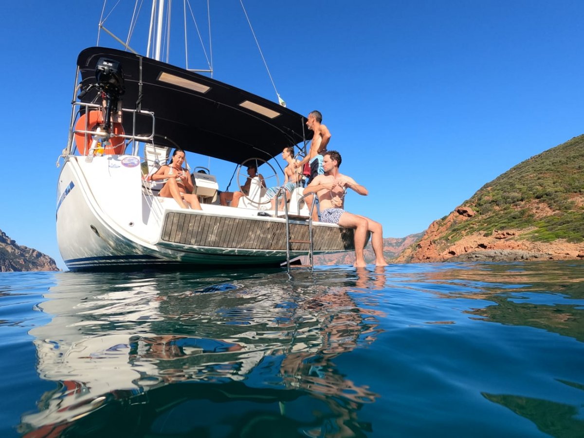 Sailboat in Sardinia from Maddalena Park to Asinara Park