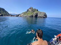 Departure from Getxo, anchoring and swimming in sailboat