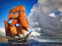 Boat navigation tour through the channels of the western Baltic Sea