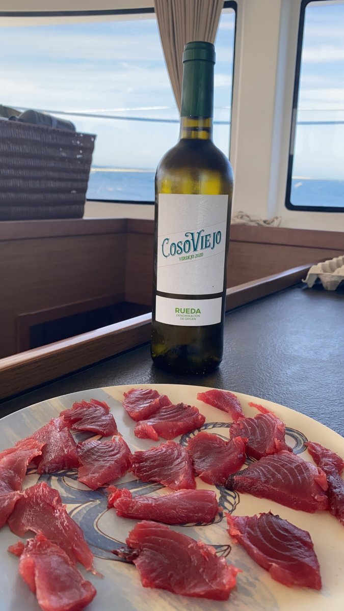 Vista del catamarano in mare aperto