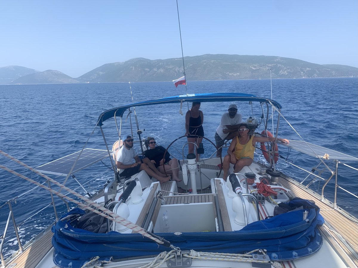 Sailing through the Mediterranean on a sailboat