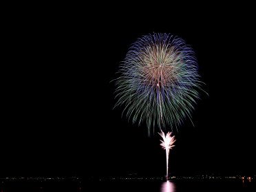 Bonfires of San Juan from the sea in Alicante