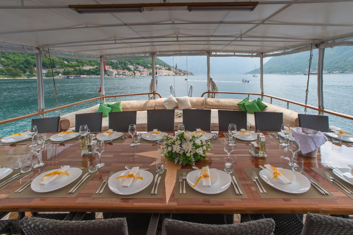 Enjoy the view of Montenegro's mountainous and rocky coastline