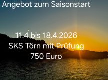 Frühjahrsangebot Ausbildungstörn, SKS mit Prüfung, Skippertraining