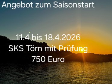 Frühjahrsangebot Ausbildungstörn, SKS mit Prüfung, Skippertraining