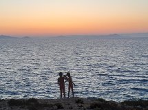 Family sailing under the Greek sun