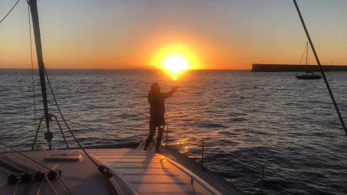 Una vista del puerto de Brindisi antes de salir en el viaje en barco