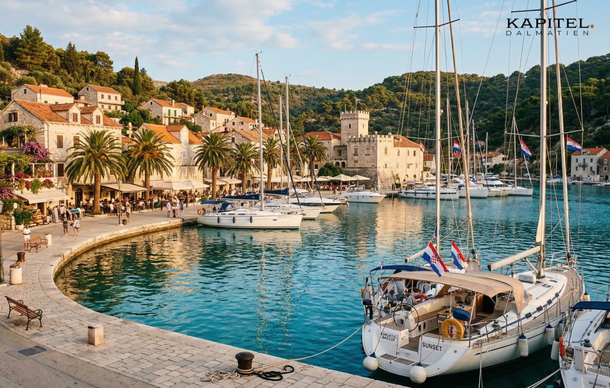 Barco en la costa de Dalmacia, Croacia