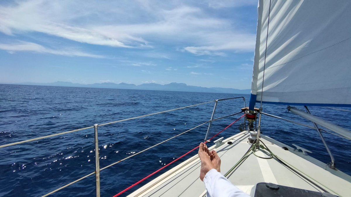 Enjoy the view of the coast from the sea