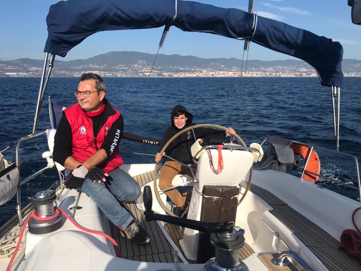 Sail the sea in a sailboat in Barcelona