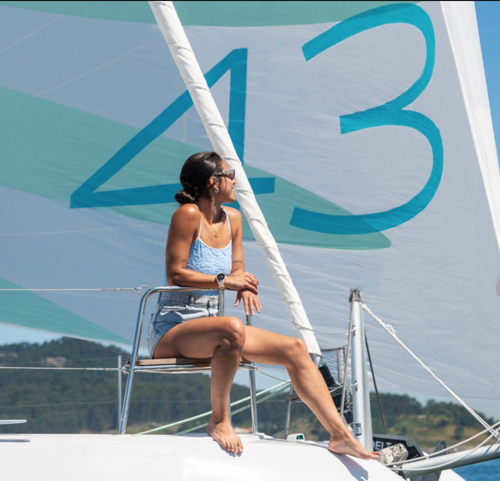 Enjoy the views of the Atlantic Ocean from your catamaran