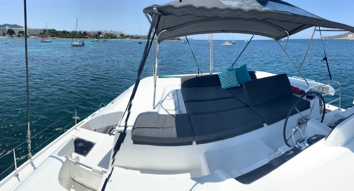 Fly above the sea in our Lagoon 46 during your week in Ibiza