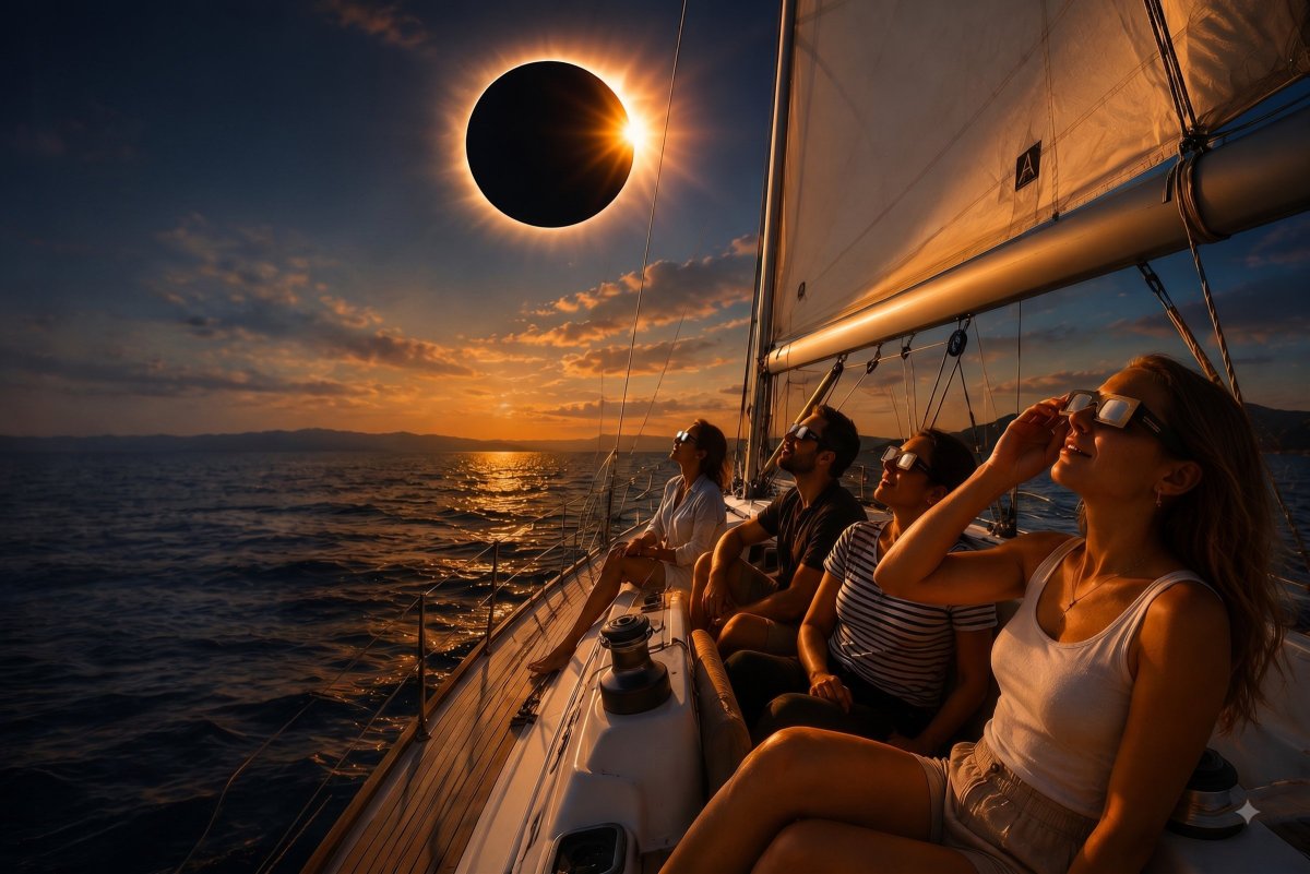 Eclipse y atardecer en el Delta de L'Ebre - L'Ampolla
